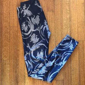 Peacock print yoga pants